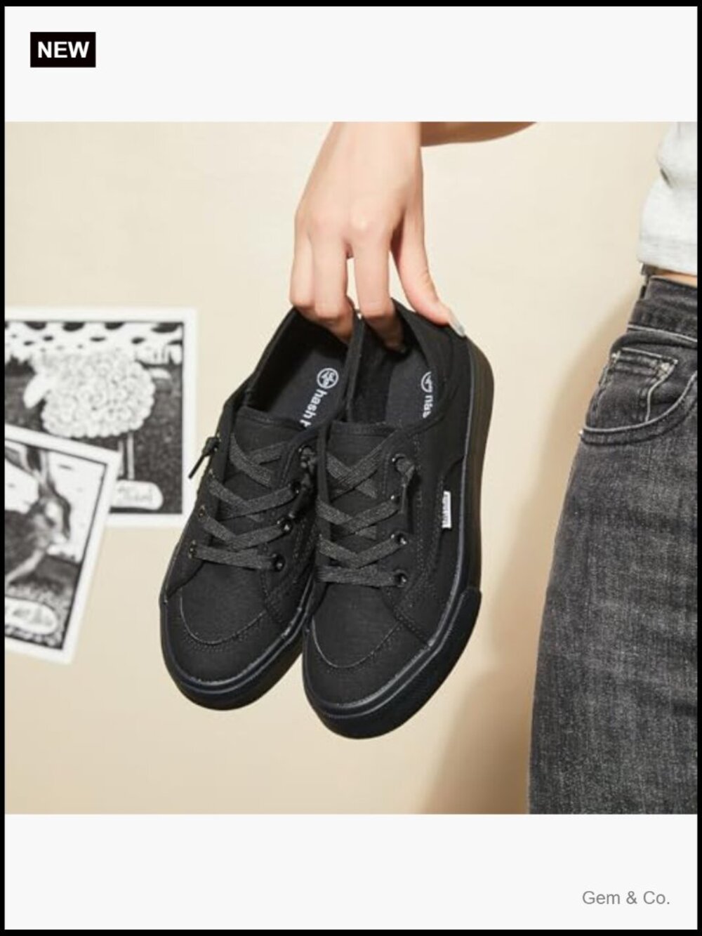 Women's Slip On Canvas Sneakers Loafers Non Slip Fashion Shoes - Picture 3 of 7